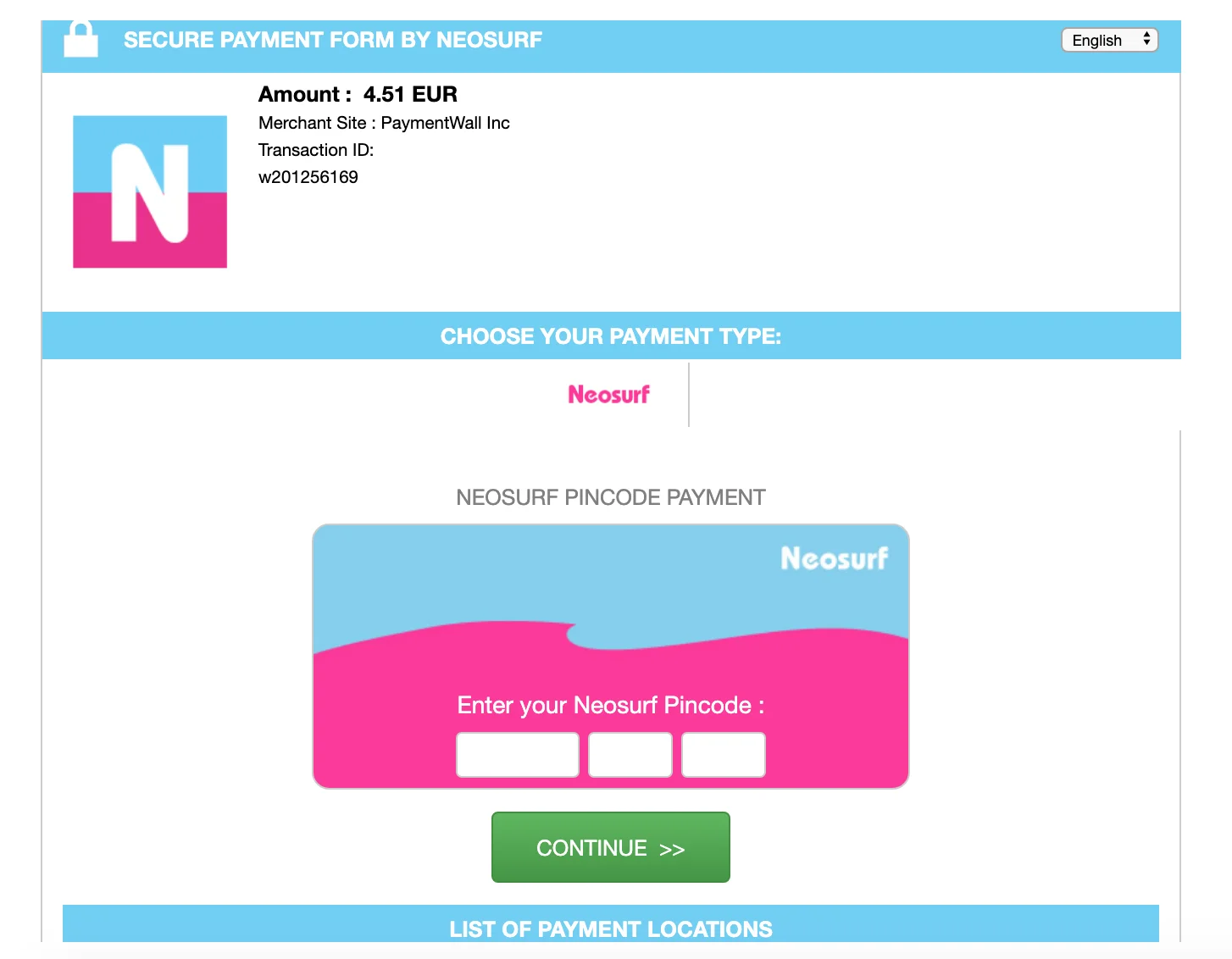 Neosurf Zrzut ekranu 1